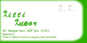 kitti kupor business card